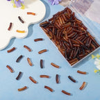 200 pcs Acrylic Tube Beads for Bracelets Amber Bangle Acrylic Beads Two Tone Curved Chunky Bamboo Tube Bead for Jewelry Making Earring Crafts - color: Brown-200pcs
