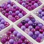 12mm Purple Acrylic Beads 300pcs Focal Spacer Bead Chunk Bubblegum Beads for DIY Crafting Necklace Bracelet Jewelry Making Keychain (Purple) - color: purple