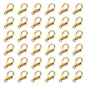 [12MM/ 100PCS] Gold Lobster Clasps for Jewelry Making 18K Gold PVD Plated 304 Stainless Steel Lobster Claw Clasps Bulk for DIY Crafts Jewelry Making - color: 12mm gold