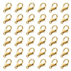 [10MM/ 100PCS] Gold Lobster Clasps for Jewelry Making 18K Gold PVD Plated 304 Stainless Steel Lobster Claw Clasps Bulk for DIY Crafts Jewelry Making - color: 10mm gold
