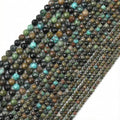 Natural African Turquoise Beads, 2mm 180pcs Small Round Faceted Loose Gemstones for DIY Jewelry Making, Handmade Bracelet and Necklace Crafting, with Size Card - color: African Turquoise, size: 2mm