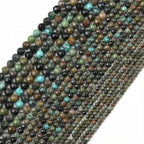 Natural African Turquoise Beads, 2mm 180pcs Small Round Faceted Loose Gemstones for DIY Jewelry Making, Handmade Bracelet and Necklace Crafting, with Size Card - color: African Turquoise, size: 2mm