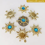 Sun Star Charms Baroque Boho Crystal Gold Plated Resin Gypsy Pendant Alloy for Jewelry Making DIY Craft Bracelet Necklace Earring - color: Sun-Blue-28Pcs