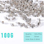 stino 140 Pcs Metal Spacer Bail Beads, Silver Tone Charm Hanger Clasps with Loops for Bracelet, Jewelry Making Findings(Silver) - color: Silver