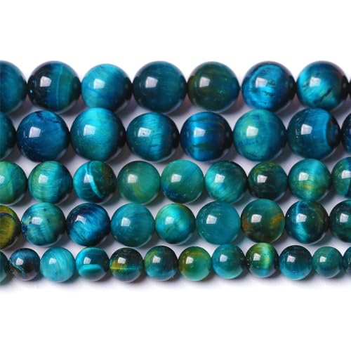 8mm 45PCS Peacock Blue Tiger Eye Stone Beads Natural Crystal Spacer Loose Beads for Jewelry Making DIY Bracelet Semi Precious 1 Strand 15 inches - color: Blue Tiger Eye, size: 8mm