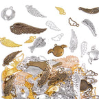 stino 100 G Mixed Style Metal Charms for Jewelry Making, Bulk Silver & Gold Plated, for Bracelet, Necklace, Earrings DIY Crafts - style: Wing