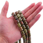 BEADIA Natural Unakite Cylinder Stone Loose Semi Gemstone Beads for Jewelry Making 10mmx14mm 38cm - color: Unakite, size: 10mm x 14mm