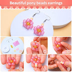 Praisebank Pony Beads, 8000pcs 6x9mm, Wholesale Beads, Bracelets Jewelry Making, Arts & Crafts(Glitter) - color: Glitter, size: King Size