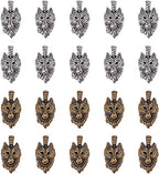 PH PandaHall 40pcs 2 Colors Wolf Head Charms Tibetan Alloy Animals Pendant Beads Dangle Charms for DIY Men Bracelet Necklace Jewelry Making (Antique Bronze & Antique Silver) - color: 2 Colors Wolf Head - 40pcs