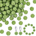 PH PandaHall 100pcs 10mm Green Rhinestone Beads Green Polymer Clay Beads Crystal Beads Pave Disco Ball Clay Beads Round Diamond Clay Beads for Necklace Bracelet Jewelry Making DIY Crafts - color: Green