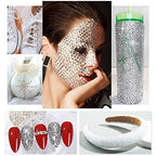 qiipii 4080Pcs Silver Clear Nail Rhinestones Multi Shapes Flatback Crystal White Gems +Round Beads K9 Glass Stones Diamonds Jewels Nail Art Charms Supplies for Nails Faces Eyes Makeup DIY Crafts Phone - color: Crystal Clear, size: B Set