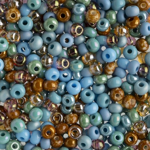 John Bead Czech Glass Seed Beads 6/0 (100g) Turquoise Mix Beads for DIY Art Crafts Jewelry Bracelets Necklaces Earrings Making - color: Turquoise Mix