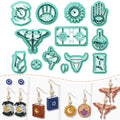 Mysterious Boho Clay Cutters - 13 Shapes Mysterious Magical Elements Polymer Clay Cutters for Jewelry, Earring Making Kit with Storage Box - style: Mysterious Bohemia theme (13 pcs)