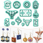 Mysterious Boho Clay Cutters - 13 Shapes Mysterious Magical Elements Polymer Clay Cutters for Jewelry, Earring Making Kit with Storage Box - style: Mysterious Bohemia theme (13 pcs)
