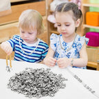 Augshy 700Pcs Large Letter Beads Silver Plastic A-Z Mixed Alphabet Shape Beads for Jewelry Making Bracelets Necklaces Key Chains Shoelaces Crafts Party Decor(9x12mm) - style: Silver Alphabet Style