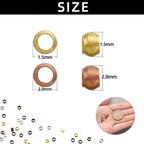 3000 PCS Crimp Beads Kit 1.5mm+2.0mm Copper Jewelry Making Beading Supplies for DIY Bracelet Earring Making Clamp End Stopper Spacer