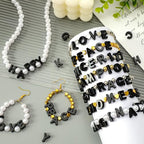 Augshy 700Pcs Large Letter Beads Black Plastic A-Z Mixed Alphabet Shape Beads for Jewelry Making Bracelets Necklaces Key Chains Shoelaces Crafts Party Decor(9x12mm) - style: Black Alphabet Style