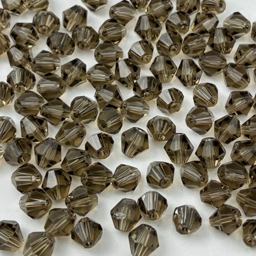 500pcs 3mm Bicone Glass Crystal Beads for Jewelry Making, Faceted Bicone Glass Spacer Beads for Bracelet Earring Necklace DIY Craftt(Gray) - color: Gray, size: 3mm