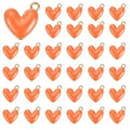 MECCANIXITY Enamel Alloy Heart Charm, Valentine Heart Pendants Love Jewelry Making Charm for DIY Necklace Bracelet Earrings Keychain - color: Orange