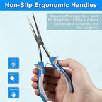 SPEEDWOX Long Reach Needle Nose Pliers with Teeth, Extra Long Plier, 7 Inches Long Nose Mini Precision Wire Looping Pliers for Hard to Reach Narrow Spaces High Leverage Reduce Efforts Non-slip Handles - style: Needle Nose Pliers with Teeth
