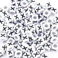 500Pcs Cube Letter Beads X 6X6mm Individual Acrylic Alphabet Beads for Friendship Bracelets Making - color: Square - X