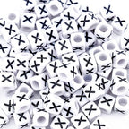 500Pcs Cube Letter Beads X 6X6mm Individual Acrylic Alphabet Beads for Friendship Bracelets Making - color: Square - X