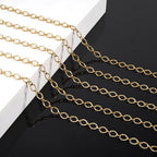 KYUNHOO 9.8 Feet Gold Plated Jewelry Making Chains Bulk on Spool Embossed Stainless Steel Chain for Crafts DIY Charm Necklace Bracelet Jewelry Supplies with Lobster Claws - color: Sunflower Gold
