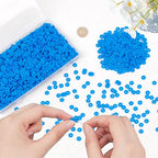 2000Pcs White Clay Beads Polymer Clay Spacer Beads Flat Beads 6mm Round Heishi Vinyl Beads for DIY Craft Gift Adults Bracelets Necklace Jewelry Making Earring Accessories (Blue) - color: Blue