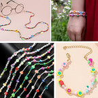 200pcs Rainbow Polymer Clay Beads, Mixed Clouds Charm Spacer Beads for DIY Bracelet Necklace Jewelry Making - color: Cloud