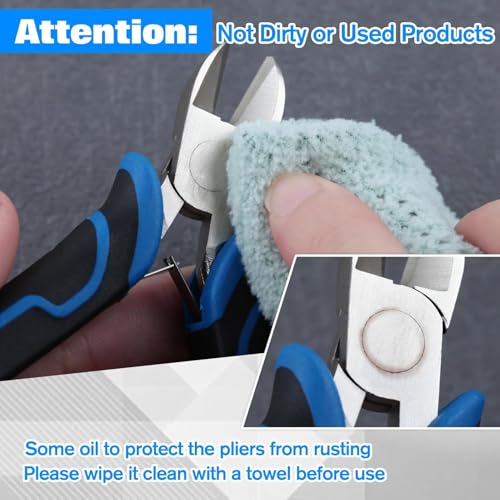 SPEEDWOX 4-Inch Mini Diagonal Cutting Pliers for Jewelry Making Mini Diagonal Pliers Wire Cutters Jewelry Plier Side Cutters Plier Flush Cut Wire for Cutting Wires Ties Guitar Strings - style: Diagonal Cutting Pliers