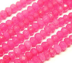 Perlin Agate & Jasper Gemstone Strand Beads 4 mm Rondelle 110 Pieces Jewellery Beads Semi-Precious Stone for Jewellery Necklace Bracelet Earrings (Pink Agate) - color: pink agate