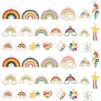 Bulk Gold Enamel Charms for Jewelry Making, Colorful Metal Charms Pendant for Bracelet Necklace and Crafting - color: Rainbow