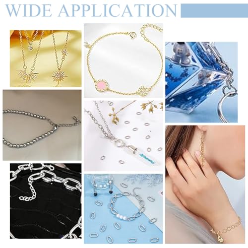 PH PandaHall 1860pcs 3 Colors Oval Jump Rings, 4x3mm 5x4mm 6.5x4.5mm 7x5mm Iron Open Rings Connectors Jewelry Findings for Earring Bracelet Necklace DIY, Antique Bronze/Golden/Silver