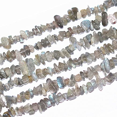 5-8mm Natural Labradorite Gemstone Chips Loose Beads Semi Precious for Jewelry Making DIY Handmade Craft Supplies 1 Strand per Bag Approxi 34" - color: labradorite Chips