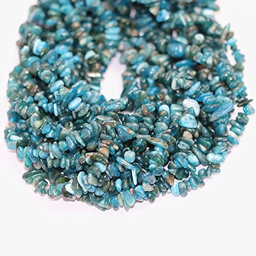 5-8mm Natural Blue Apatite Gemstone Chips Loose Beads Semi Precious for Jewelry Making DIY Handmade Craft Supplies 1 Strand per Bag Approxi 34" - color: Blue Apatite Chips
