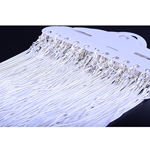 Snake Chain Necklace White Brightening 24pcs 925 Silver Plated 1.2mm DIY Shining Link with Lobster Clasps for Jewelry Making (24inch, Shining White Brightening) - size: 24inch