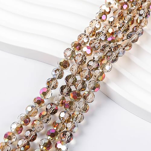 200PCS 8MM Purple Plum Red Round Crystal Glass Beads for Jewelry Making,Novborcz Glass Beads Faceted Rondelle Beads DIYGlass Crystal Beads for Bracelets Necklace Pendants Jewelry Making DIY Craft - color: Purple Plum Red, size: 8mm