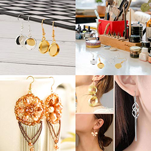 Bylion 400 Pieces Stainless Steel Earring Hooks, Fish Hooks Ear Wires French Wire Hooks, Coil and Ball Style Nickel-Free Ear Wires for Jewelry Making, Colors with Silver and Gold - color: Gold,Silver
