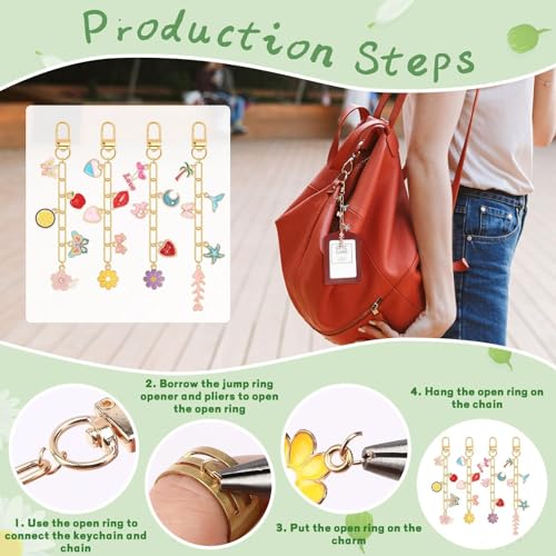 AUGSUN 189Pcs Keychain Making Kit, Charm Jewelry Chain Making Crafts Including 60 Charms 12 Keychain Clips Hooks 15 Extender Chains 100 Jump Ring and Jewelry Plier for Crafts Accessories - style: Grace