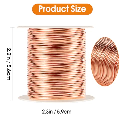 99.9% Soft Copper Wire, 24 Gauge/ 0.5 mm Diameter, 853 Feet / 260m, 1 Pound Spool Pure Copper Wire, Jewelry Making Wire Craft Wire - size: 24 Gauge(0.5m), 1 Pound