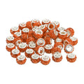 uxcell 50Pcs European Large Hole Beads, Rhinestone Craft Bead Crystal Charm Spacer Beads for Pens Bracelet Making Necklace DIY Craft, Orange - color: Orange
