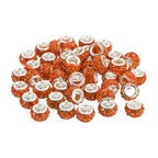 uxcell 50Pcs European Large Hole Beads, Rhinestone Craft Bead Crystal Charm Spacer Beads for Pens Bracelet Making Necklace DIY Craft, Orange - color: Orange