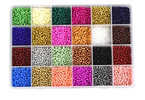 Mandala Crafts 8/0 Glass Seed Beads for Beadwork – 9000 Pcs 3mm Rainbow Round Small Rocaille Beads for Jewelry Making, Necklace Bracelet Earring Craft Supplies - color: Rainbow Combo, size: Round 8/0 or 3 mm