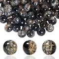 100Pcs 10mm Crackle Glass Beads for Jewelry Making - Round Spacer Crystal Beads Bulk, DIY Craft Supplies for Necklace Bracelet Earrings (Black Coffee) - color: Black Coffee