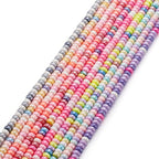 Elecrelive 10 Strands Flat Round Pearlized Clay Beads 6mm Heishi Spacer Beads Colorful Polymer Clay Bracelet Kit for Chocker Necklace Earring DIY Crafts - color: Mix 10 Colors