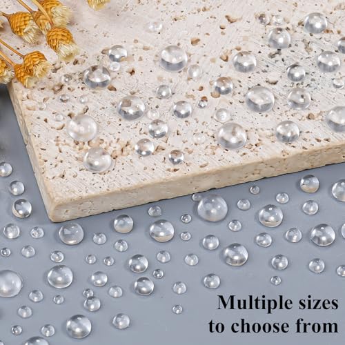 1600Pcs 3D Mixed Sizes Bubble Beads Nail Charms Jewelry, 2-6mm 3D Semi-Circular Dewdrop Water Droplets Bubble Balls Flatback Rhinestones Jewels Gems with Pickup Tools for Nails DIY Crafts(15-K1-beads) - color: 15-K1-white-bubble-beads