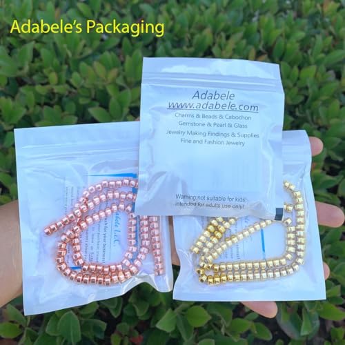 380pcs Adabele Grade A Natural Hematite Gold Plated Healing Gemstone 4mm x 2mm Small Round Rondelle Loose Beads Gem Stone Spacer for DIY Craft Jewelry Making GFC7-3 - color: Gold Plated Hematite, size: 4x2mm (380pcs/2 Strands)