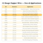 12 Gauge/2.0mm Copper Wire for Gardening & Jewelry – 50 Feet 1 Pound Spool with Polishing Cloth & COA – 99.9% Pure Dead Soft Bare & Skin Safe Uncoated Craft Wire for Electroculture & DIY - size: 12 Gauge, style: 1 Pound