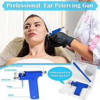 Ear Piercing Gun with Piercing Tools Kit, Professional Ear Nose Piercing Gun Machine with Stainless Steel Piercing Studs, Crystal Earrings Set for At Home Salon Earlobe Cartilage Helix Tragus Piercing - color: Blue Gun with Ear Studs