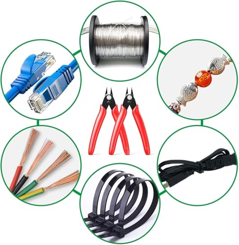 BOENFU Precision Wire Cutter Zip Tie Cutters Flush Cutters Nippers Small Side Cutting Pliers for 3d Print, Plastic Models, Jewelry, Electronics, Red, 1-Pack - color: Red ( 1 Pack )